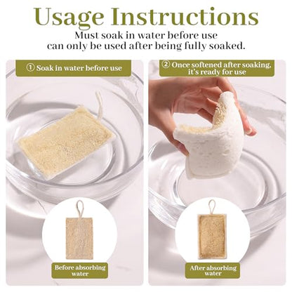 JOYMOOP Compressed Cellulose & Loofah Scrubbers, Non-Scratch Scrub Sponge, Kitchen Sponges for Dishes, 12-Pack, Dual-Sided Dish Sponge for Nonstick Cookware & All Surfaces - color: White [12 Pcs]