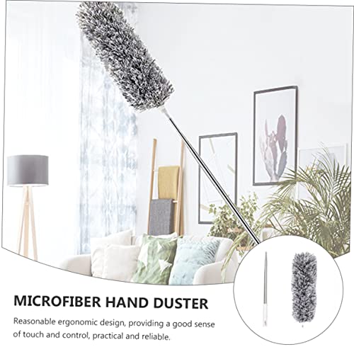 GARVALON 2.8m Extendable Microfiber Sweeping Duster for Car and Home Cleaning Flexible Dust Remover with Durable Fiber Bristles for Furniture Blinds Ceiling Fans and More