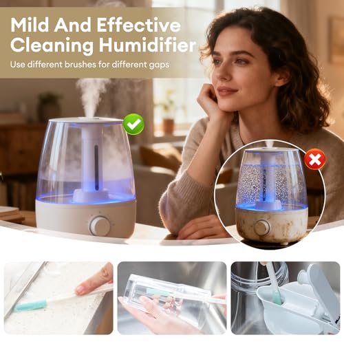16 Pcs Crevice Cleaning Brush Set, Small Brushes for Tight Spaces, Humidifier Brush, Household Cleaning Tools for Home Appliances