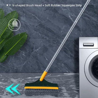 Yuguz Floor Scrub Brush, Deep Cleaning Brush with Scraper, Stand up Grout Brush, Grout Cleaning Brush for Tile Floors, Grout Brush with Long Handle, Scrub Brush with Stiff Bristles(39.37in) (White) - color: White