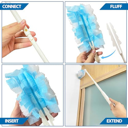 KEUYE Replacement Handles Compatible with Swiffer Duster Refill, Extended Handle, Adjustable Length Handles only (1pcs)