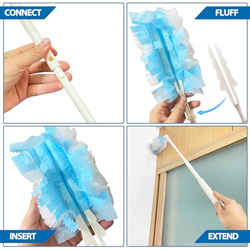 Replacement Handles Compatible with Swiffer Duster | 2PCS Duster Refill, Extended Handle, Adjustable Length Handles Only