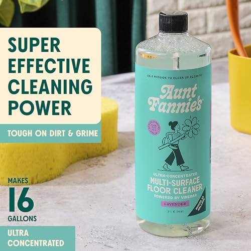 Aunt Fannie's Ultra Concentrated Floor Cleaner Vinegar Wash, Multi-Surface Solution For Mopping, Makes 16 Gallons, Lavender Scent, 32 oz. (Pack of 1) - size: 32 Fl Oz (Pack of 1)