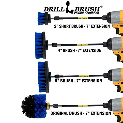 Boat Cleaning Accessories - Swimming Pool Scrub Brush - Medium Stiffness Brush Scrub Kit with Extension - Boat and Hull Cleaning Brush Set - Deck and Dock Cleaning Tools - Tank Cleaning Brush Set - color: Blue