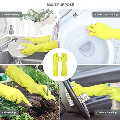 DABOGOSA MAMISON Reusable Household Dishwashing Cleaning Rubber Gloves, Non-Slip Kitchen Glove (1 Pair) - color: Green, size: Medium (Pack of 2)