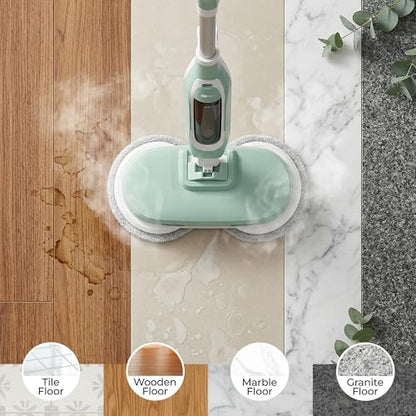 2-in-1 Steam Mop Scrubber, High-Temperature Sterilization, Dual Power Modes, LED Headlights, For Hardwood, Tile, Marble, Laminate, Vinyl, Kitchen, Bathroom, Living Room, Household Steam Cleaner