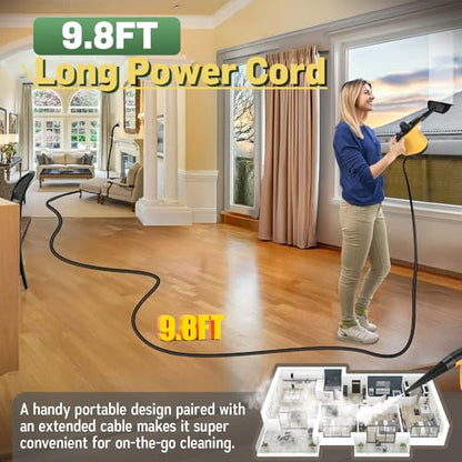 Multi-Surface Pressurized Handheld Steam Cleaner with 11Pcs Accessories, Chemical-Free Portable Steamer for Cleaning, Hand Held Steam Cleaner for Home|Car|Furniture|Floor|Tile|Grout|More