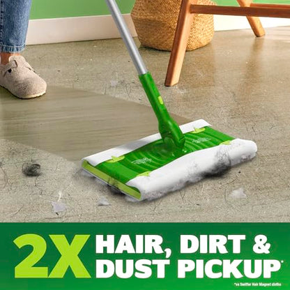 Swiffer Hair Magnet Deluxe Starter Kit with Collapsible Pole, 9 Hair Magnet Dry Cloths, 2 Bonus Mop & Go Wet Cloths - style: Hair Magnet Deluxe