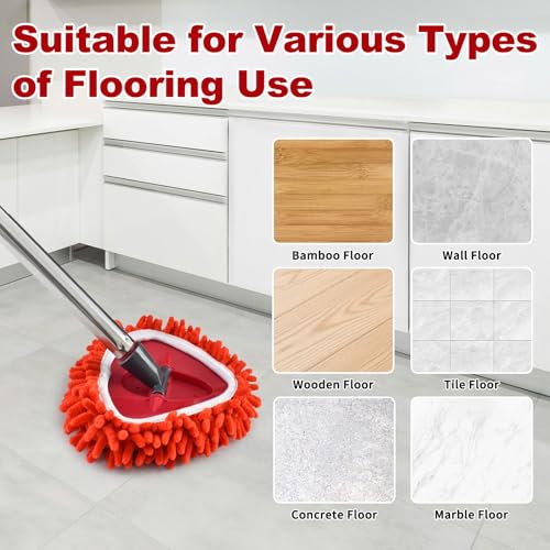 4 Pack Mop Head Replacement Compatiable with Ocedar EasyWring ,Mop Heads Refill for Easywring Spin 1 Tank System - Microfiber Chenille, Easy to Replace,Deep Floor Cleaning and Machine Washable