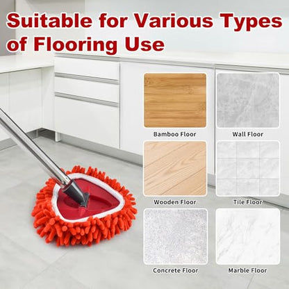 4 Pack Mop Head Replacement Compatiable with Ocedar EasyWring ,Mop Heads Refill for Easywring Spin 1 Tank System - Microfiber Chenille, Easy to Replace,Deep Floor Cleaning and Machine Washable