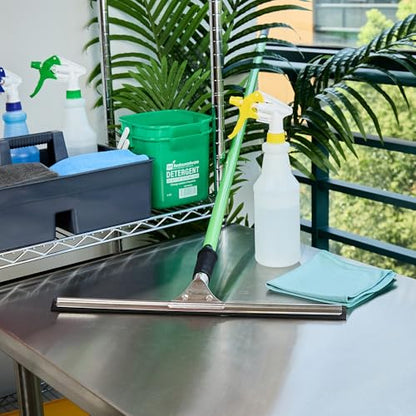 Restaurantware-Clean Tek Professional 17.72 Inch Window Squeegee, 1 Cleaning Squeegee with Rubber Blade - No-Slip Handle, Clean Mirror Or Car Windshield, Stainless Steel Wiper for Glass Door - size: 17 3/4", style: Stainless Steel, with Black Rubber Grip