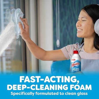 Windex Fast Shine Foam Glass Cleaner, No-Drip Windows, Doors, Mirrors & Countertops Aerosol Cleaning Spray, Streak-Free Shine, Removes Fingerprints, Dust, Dirt, Grime & More 19 oz (Pack of 1) - size: 19 Fl Oz (Pack of 1)