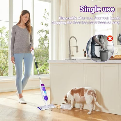Pure Realm 54 Count Disposable Power Mop Pads Refills Compatible with swiffer PowerMop, PowerMop Wet Pads Rifill Cooperate with Swiffer Mop Refill Liquid Extra Absorbent, Traps Dust & Hair - color: Purple 54 Mop Pads
