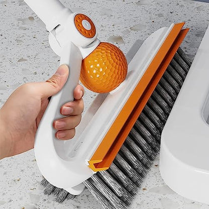 2 in 1 Cleaning Brush with V-Shape Stiff Bristle Long Handle Scalable Floor Scrubbers for Tub Tile Cleaning Supplies Scrub Brush for Bathroom Toilet Kitchen Apartment Essentials forfor Women Men