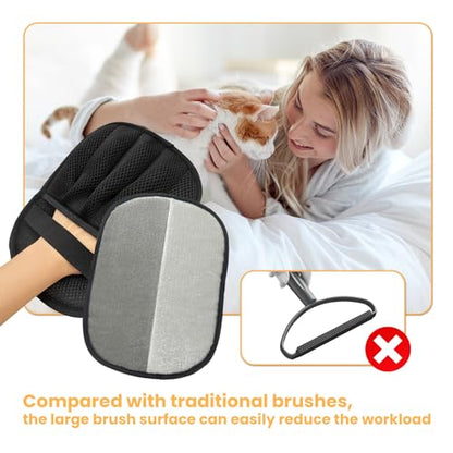 Pet Hair Removal Glove for Cats & Dogs,Durable Electrostatic Five-Finger Pet Hair Remover Tools,Reusable Pet Hair Gloves with Magic Brush for Cat Dog Grooming Clothes Couch Carpet Car Seat Furniture