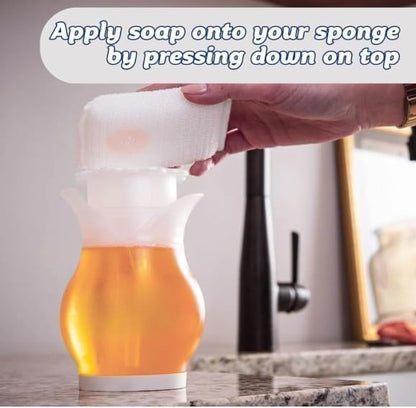 Dual Action Soap Dispenser Refillable Dish Washing Liquid Dispenser Soap Daddy, Clear and BPA Free Plastic, Dual Action Pump and Squeeze, 13.25 fl. oz., Pack of 1