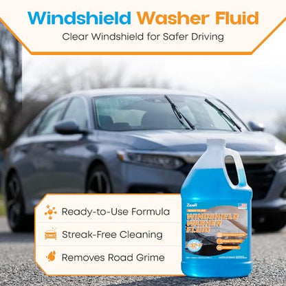 ZeroR® Windshield Washer Fluid, Ready to Use, +32°F Formula for Streak-Free Automotive Glass, Bug Splatter & Road Grime | Made in USA | 128 fl oz (1 Gallon) - size: 128 Fl Oz (Pack of 1)