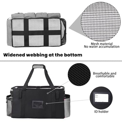 Extra large Cleaning Caddy Bag Built-in Sturdy Support Board, Cleaning Organizer with Detachable Divider, Cleaning Supply Tote with Adjustable Shoulder Strap (Grey, 19'' x 11'' x 11'') - color: Grey