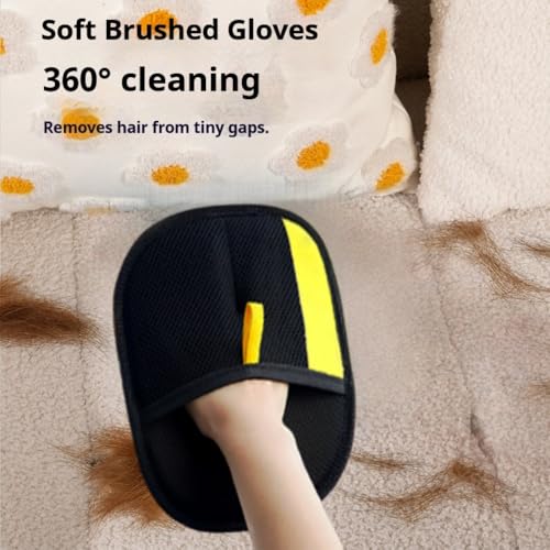 Purepath Hair Removal Glove, Electrostatic Pet Hair Removal Glove for Dogs & Cats Cat Hair Pure Path Remover Furniture Glove for Pet, Pet Hair Gloves for Clothing, Bed, Couch, Carpet, Car Seat - color: Black