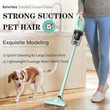 KEROMEE Cordless Vacuum Cleaner, Handheld Stick Mini Lightweight 2-in-1 Vacuum for Pet Hair Hardwood Floor Cat Litter Home Cleaning - style: Cordless
