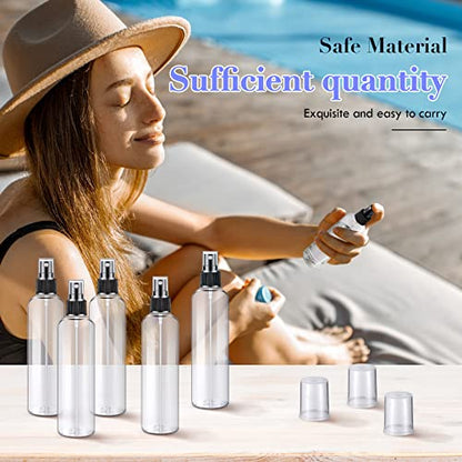 Eccliy 64 Pcs 8 oz Spray Bottles Fine Mist Cleaning Bottles Clear Empty Plastic Travel Sprayer Refillable Sprayer with Cap for Cleaning Solutions Oils Travel Perfumes(Black) - color: Black