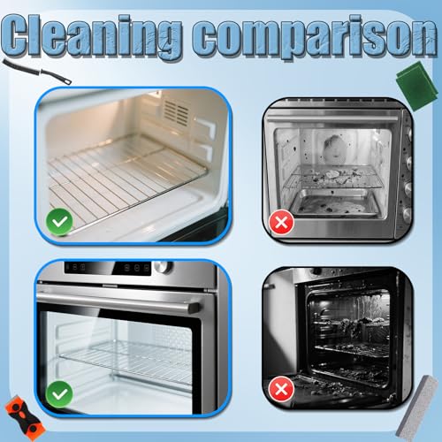 Heavy Duty Oven Cleaner Brush Set, Oven Cleaning Accessories Tools, for Deep Cleaning Stoves, Grills, Ovens & Kitchen Surfaces - Removes Tough Grease & Carbon Buildup