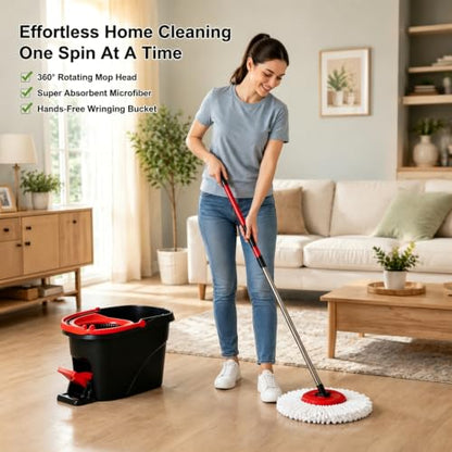 6 Pack White Spin Mop Replacement Heads, Mop Head Replacement 100% Microfiber, Deep Cleaning, Spin Mop Refill Replacement Head Compatible with 1-Tank System - size: 6pack