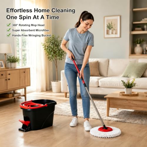 3 Pack Spin Mop Replacement Heads, 100% Microfiber Spin Mop Refill for Easy Wring Compatible with Triangle Spin Mop, 360 Degree Spinning Mop Replace Head for Floor Cleaning - size: 3Pack