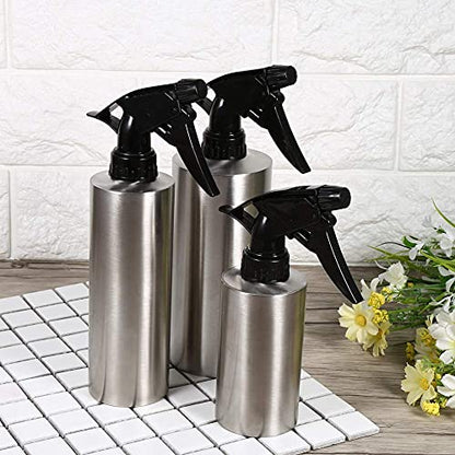 Fdit Stainless Steel Hand Pressing Watering Can with Spray Nozzle (250ml)