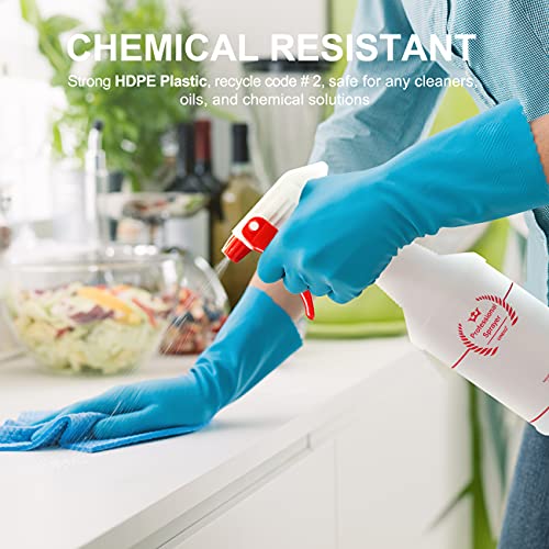 Uineko Plastic Spray Bottle (4 Pack, 16 Oz, All-Purpose) Heavy Duty Spraying Bottles Leak Proof Mist Empty Water Bottle for Cleaning Solution Planting Pet with Adjustable Nozzle and Measurements - size: 16 Oz, 4 Pack