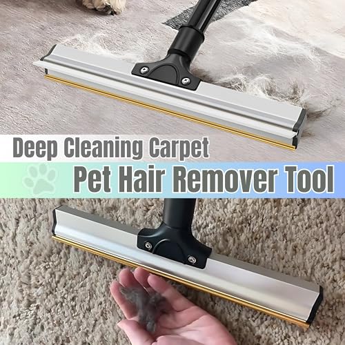 Carpet Rake for Pet Hair Removal Set, Pet Hair Remover Broom, Carpet Hair Removal Tool for Pet Hair on Matted Carpets, and Rugs, Effective Cat Dog Hair Broom Remover Brush for Rug Deep Cleaning
