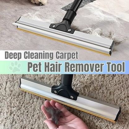 Carpet Rake for Pet Hair Removal Set, Pet Hair Remover Broom, Carpet Hair Removal Tool for Pet Hair on Matted Carpets, and Rugs, Effective Cat Dog Hair Broom Remover Brush for Rug Deep Cleaning