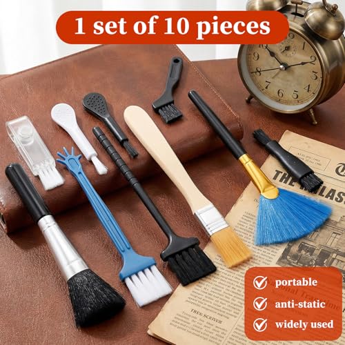 Keyboard Cleaner - 10 Pcs Mini Anti Static Laptop Cleaning Kit - Nylon Dust Brushes for Keyboard, Computer Motherboard, Fans, Camera & Small Spaces Electronic Devices