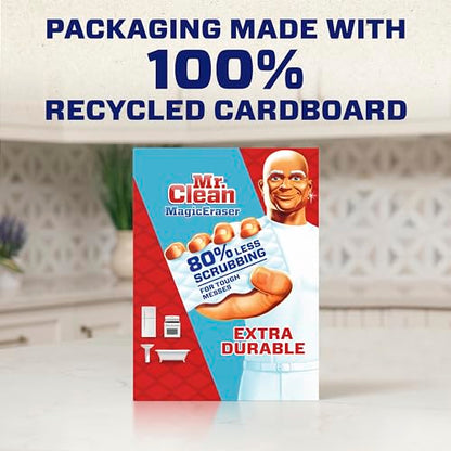 Mr. Clean Magic Eraser Sponge, All Purpose Cleaner, Cleaning Scrubber, Wall, Sneaker, Kitchen, Bathroom, Shower, Melamine Sponge, Pads, Extra Durable, 10ct