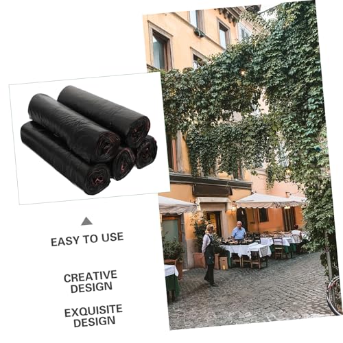 CALLARON Thickened Drawstring Garbage Bags 5-Pack Large Multi-Color Kitchen Trash Bags Sturdy Disposable Rubbish for Home and Office Use - color: black