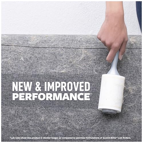 Scotch-Brite Everyday Clean Lint Roller, Lint Remover for Pet Hair, Dark Clothes, Furniture, and Dusty Surfaces, Picks Up Fur & Fluff in Your Home, Car, & Office, 5 Pack, 475 Adhesive Sheets Total - size: 5 Rollers