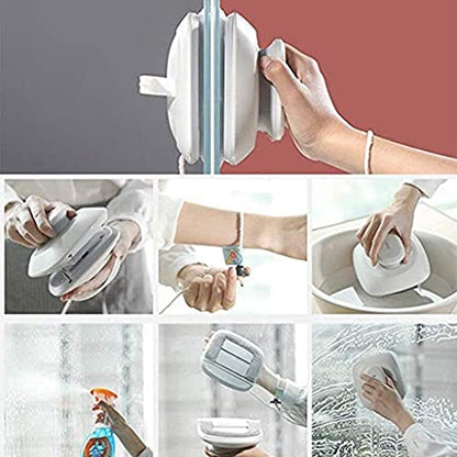 Double-sided Magnetic Window Cleaner Glass Wiper for Double Glazed Windows with Thickness of 0.5"-1.0"(15-24mm) Useful Glass Cleaning Tools