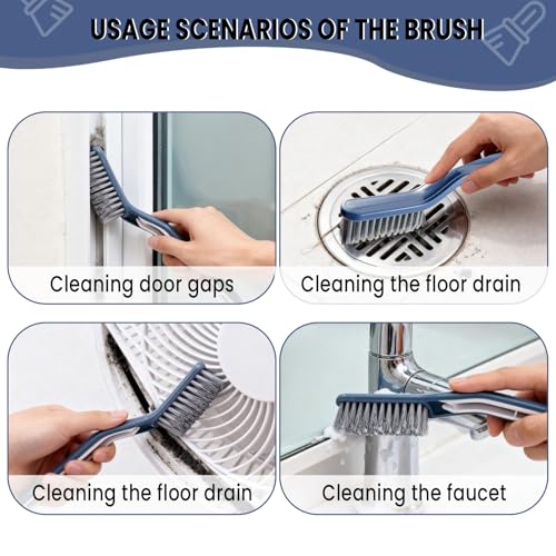 2Pcs Hard Bristle Crevice Cleaning Brush Crevice Brush Set Multifunctional Gap Cleaning Brush Cleaning Tools for Household Use, Home, Kitchen, Bathroom, Window, Vehicle, Faucets, Toilet