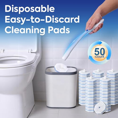 50 Pcs Disposable Toilet Cleaner Refill Pads, Universal Toilet Bowl Brush Replacement Heads, Durable Deep Cleaning Refills, Fresh Scent Bathroom Cleaning Supplies - size: 1 Count (Pack of 50)