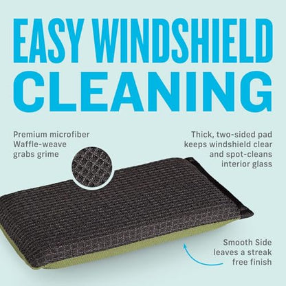 E-Cloth Windshield Haze Eraser - Interior Windshield & Car Window Cleaner Tool, Keeps Mirrors Clean, Spot Washes Inside Glass, Car Cleaning Supplies, Microfiber Sponge, Streak Free Finish - 2 Pack - size: 1 Count (Pack of 2)