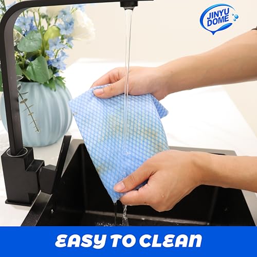 Disposable Kitchen Cleaning Cloths Dish Towels Dish Cloth Reusable Cloths for Kitchen, Bathroom, Household Cleaning (Blue 100 Pack) - color: Blue 100 Pack