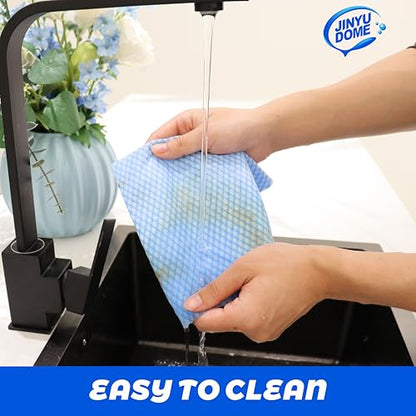 Disposable Kitchen Cleaning Cloths Dish Towels Dish Cloth Reusable Cloths for Kitchen, Bathroom, Household Cleaning (Blue 100 Pack) - color: Blue 100 Pack