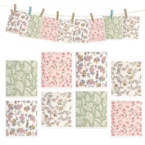 YoulerTex Swedish Dishcloths Dish Towels Set: 6 Packs Cellulose Sponge Cloths Reusable Cleaning Cloths for Kitchen Absorbent Reusable Paper Towels Dish Cloth Non-Scratch No Odor (8 Pcs Animal) - color: 8 Pcs Animal