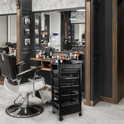 Roixeeds Salon Trolley Cart with Wheels and 5 Drawers, Salon Rolling Cart for Hair Stylist