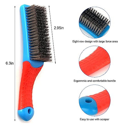 Wire Brushes for Cleaning-Heavy Duty Stainless Steel Wire Scratch Brush for Metal Rust Cleaning,Paint Scrubbing with Rubber Covered Handle (1)