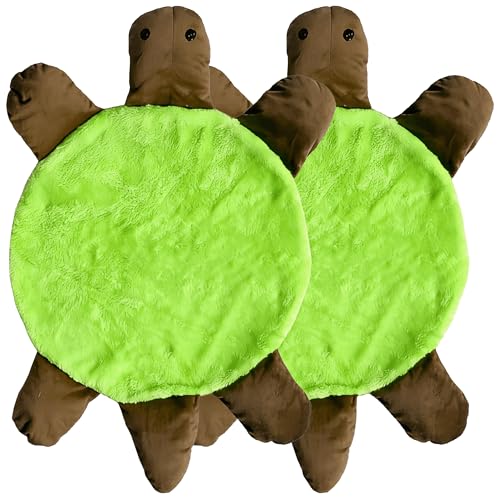 2 Pack 15 Inch Double Sided Turtle Floor Mop with Square Pad Hands Free Washable Foot Mop Pad Reusable Floor Dust Stains Hair Cleaner for Home Office Hardwood Tile Laminate - color: Green 2 Pack, size: 15 Inch