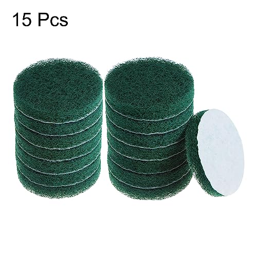 HARFINGTON 15pcs Drill Power Brush 4 Inch Tile Scrubber Scouring Pads 180-240 Grit for Bathroom Kitchen Household Cleaning - color: Green, size: 180-240 Grit