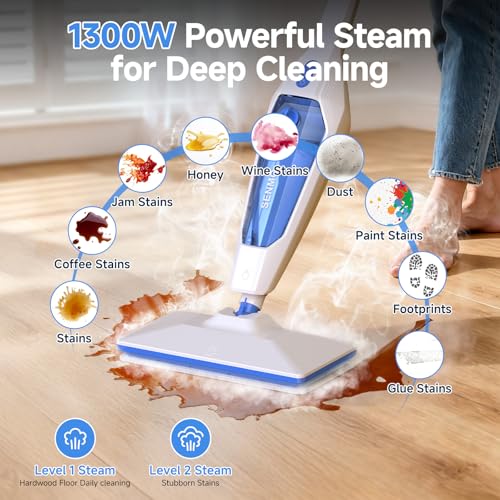 SENMO Microfiber Mop Pads for Steam Mop – Washable and Reusable Replacement Pads for Hardwood, Tile, and Laminate Floors
