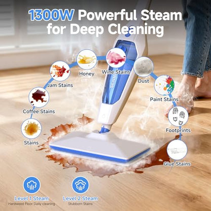 SENMO Microfiber Mop Pads for Steam Mop – Washable and Reusable Replacement Pads for Hardwood, Tile, and Laminate Floors
