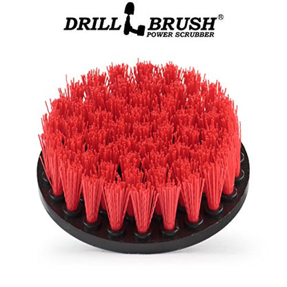 Outdoor Cleaning Tools - Patio Scrub Brush - Outdoor Deck Scrubber Brush - Bird Bath Cleaning Tool - Fountain Cleaning Brush - Garden Statues Cleaning Tools - Concrete Stain Cleaner - House Siding - color: Red